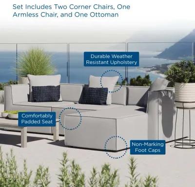 Saybrook Outdoor Patio Upholstered 4-Piece Sectional Sofa