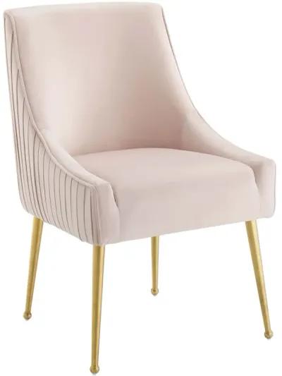 Discern Pleated Back Upholstered Performance Velvet Dining Chair