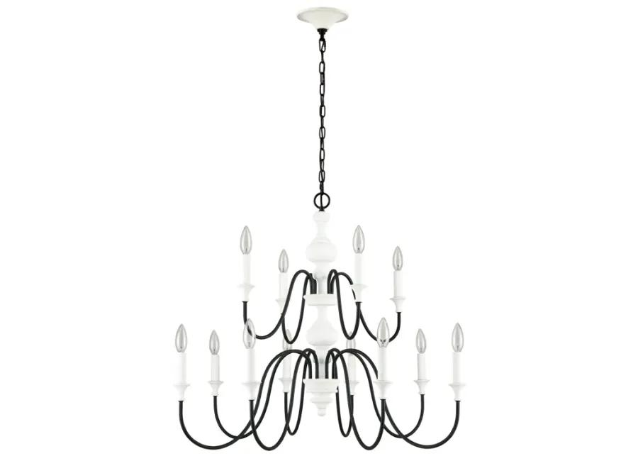 Val de Loire 36" Wide 12-Light Chandelier - White