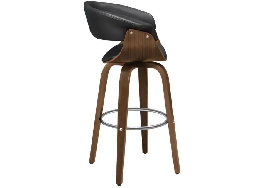 Zion Upholstered Swivel Bar Stool Walnut and Black