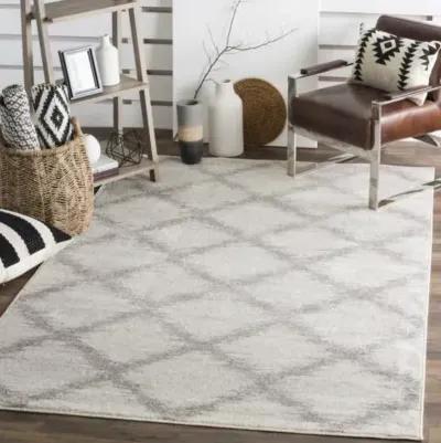 Adirondack Contemporary Ivory / Silver 2'-6" X 12' Powerloomed Rug