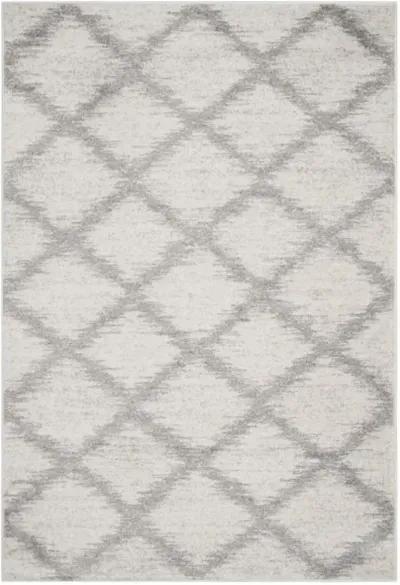 Adirondack Contemporary Ivory / Silver 2'-6" X 12' Powerloomed Rug