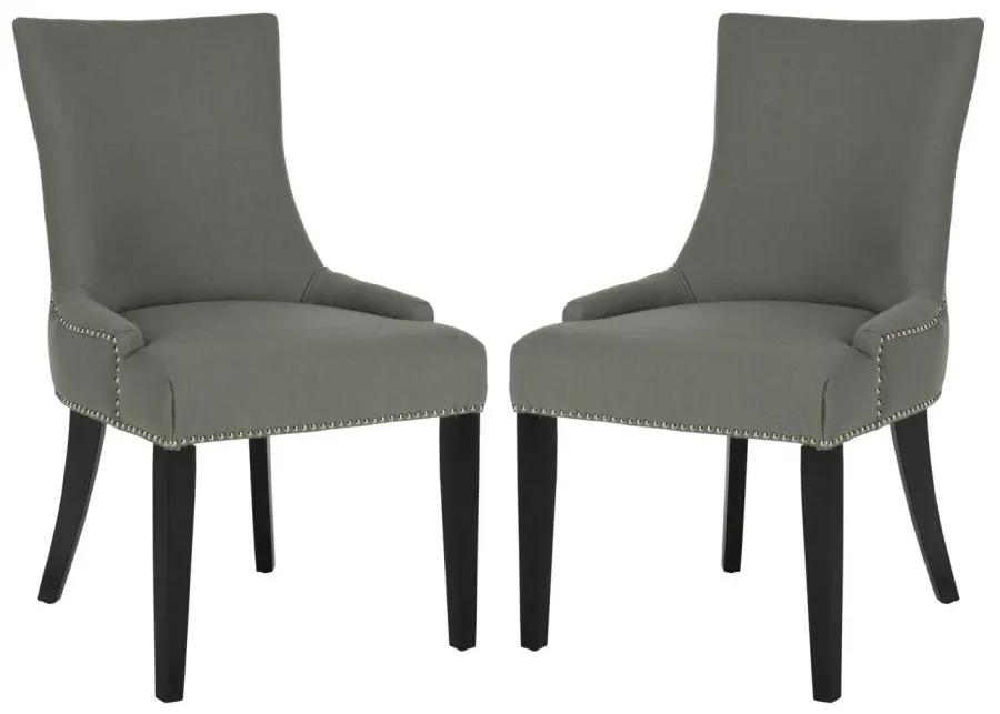 LESTER 19''H DINING CHAIR - SILVER NAIL HEADS - Set of 2