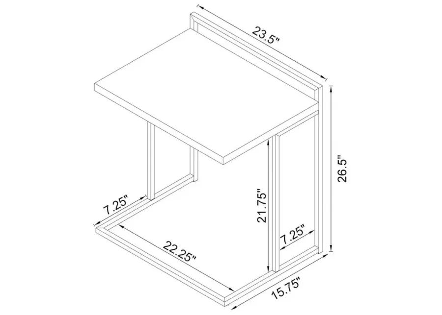 Aaliyah Rectangular Snack Table with Metal Base