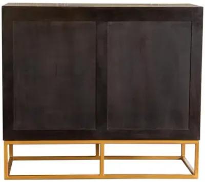 Zara 2-door Accent Cabinet Black Walnut and Gold