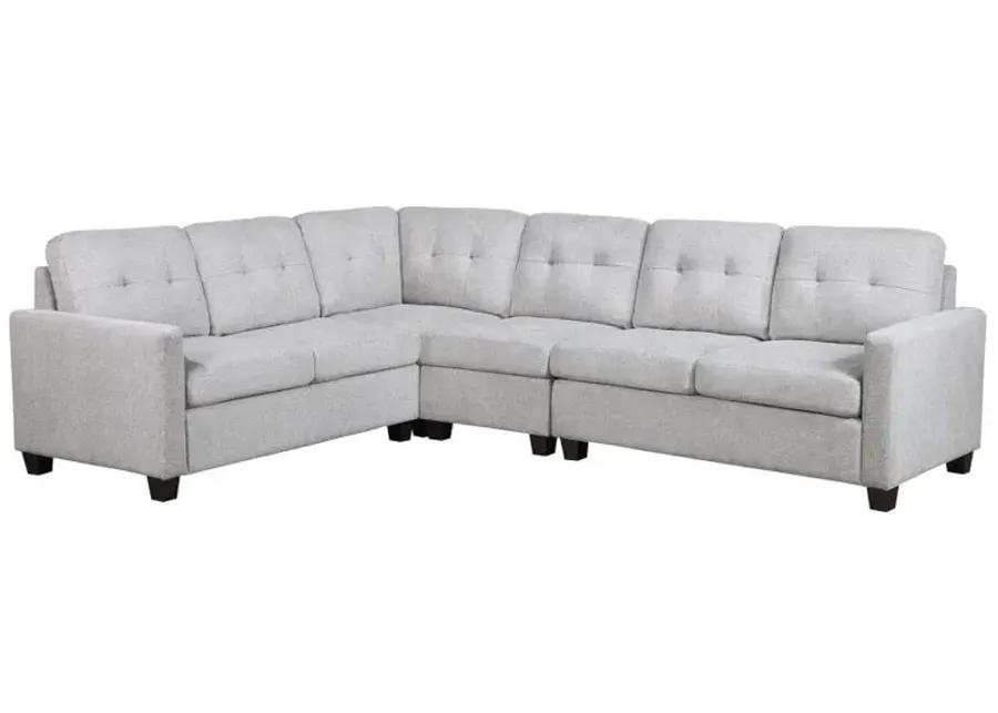 Georgina 4-piece Upholstered Modular Sectional Sofa Steel Beige