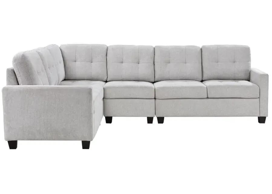 Georgina 4-piece Upholstered Modular Sectional Sofa Steel Beige