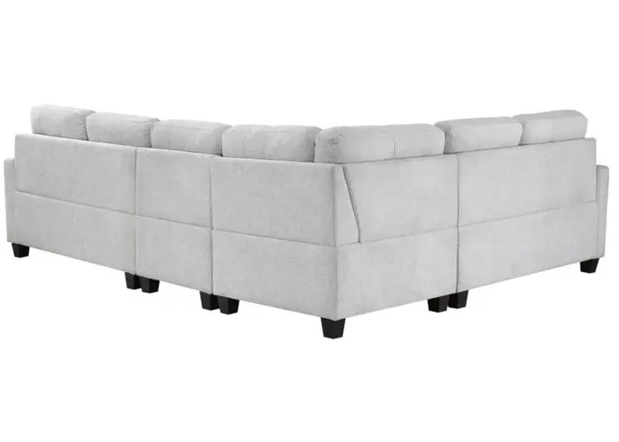 Georgina 4-piece Upholstered Modular Sectional Sofa Steel Beige