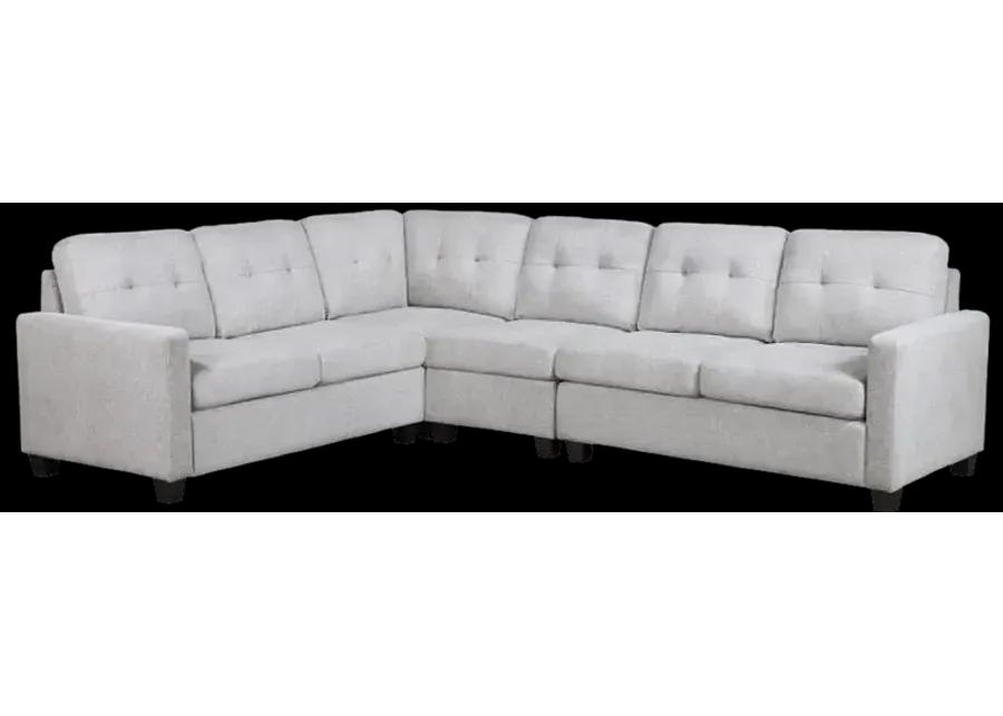 Georgina 4-piece Upholstered Modular Sectional Sofa Steel Beige