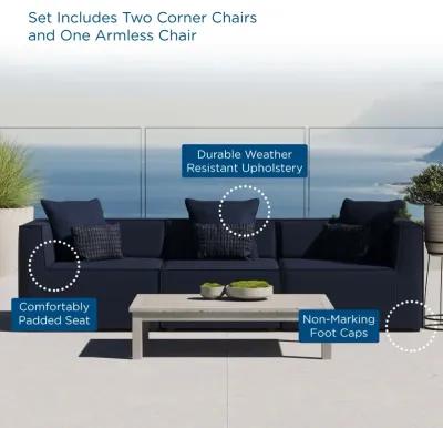 Saybrook Outdoor Upholstered 3-Piece Sofa