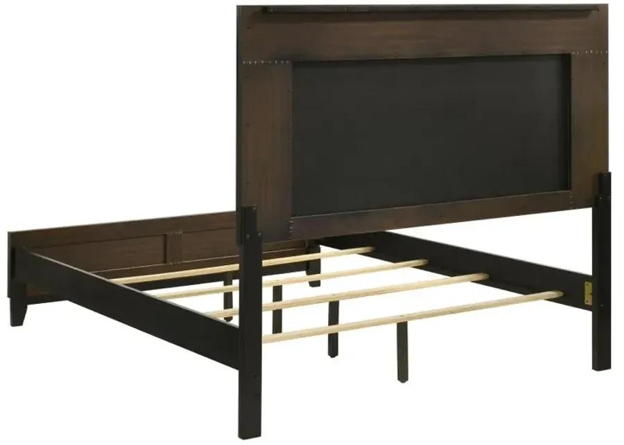 Valencia Eastern King Bed Light Brown and Black