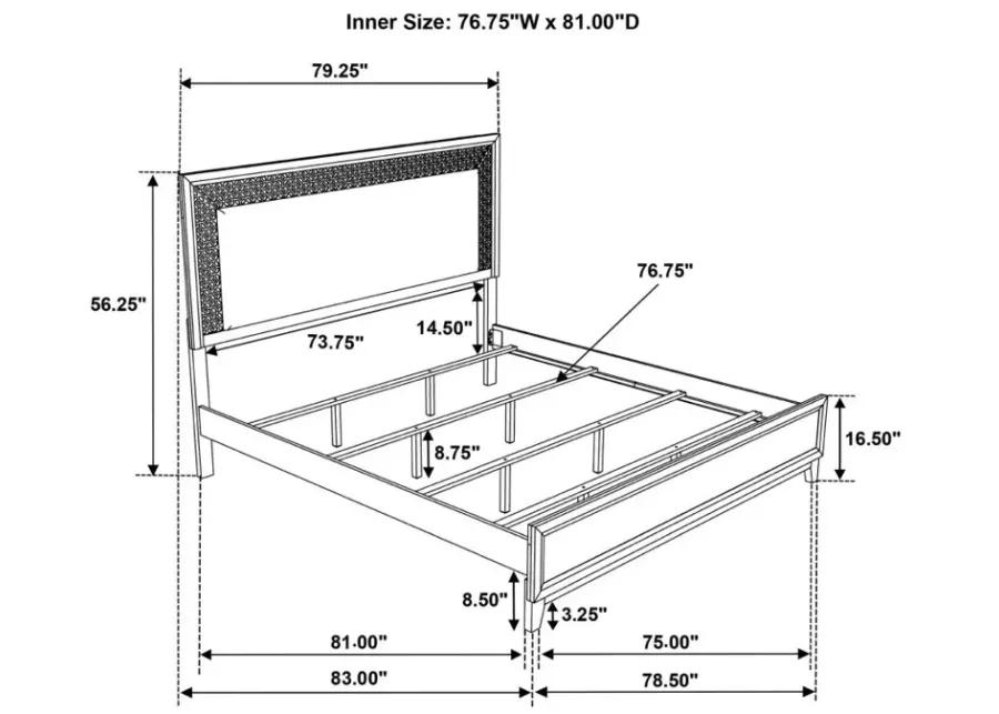 Valencia Eastern King Bed Light Brown and Black