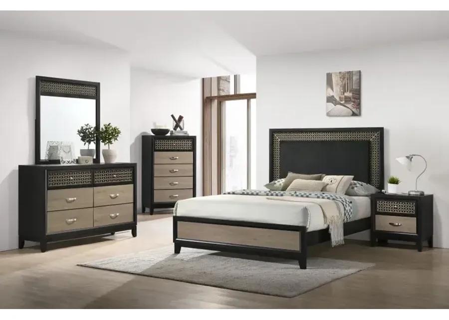 Valencia Eastern King Bed Light Brown and Black