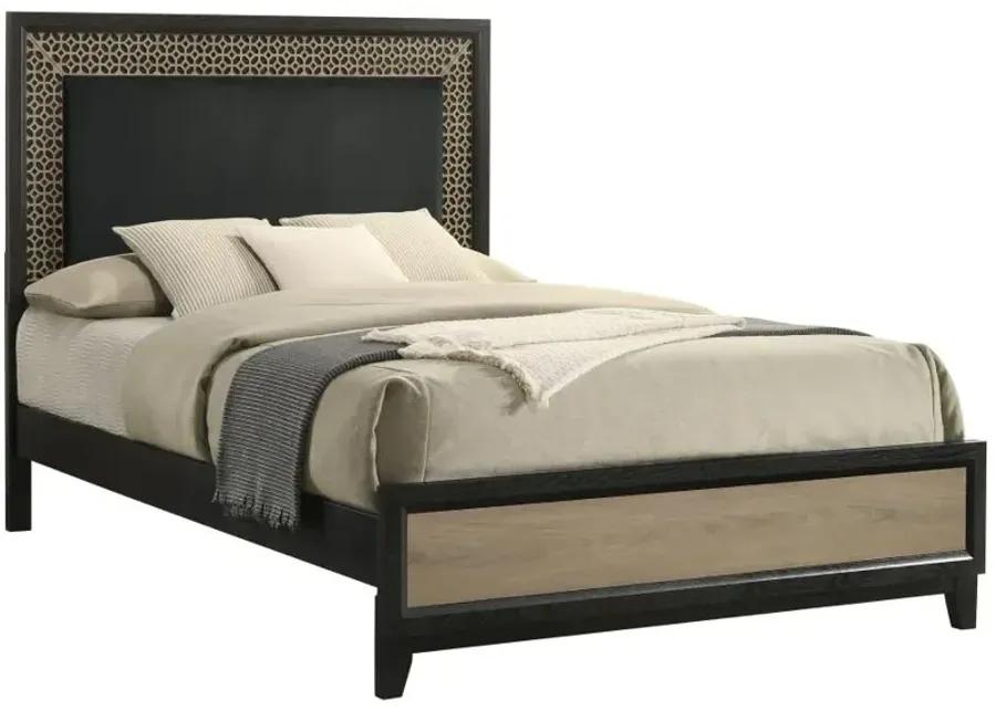 Valencia Eastern King Bed Light Brown and Black