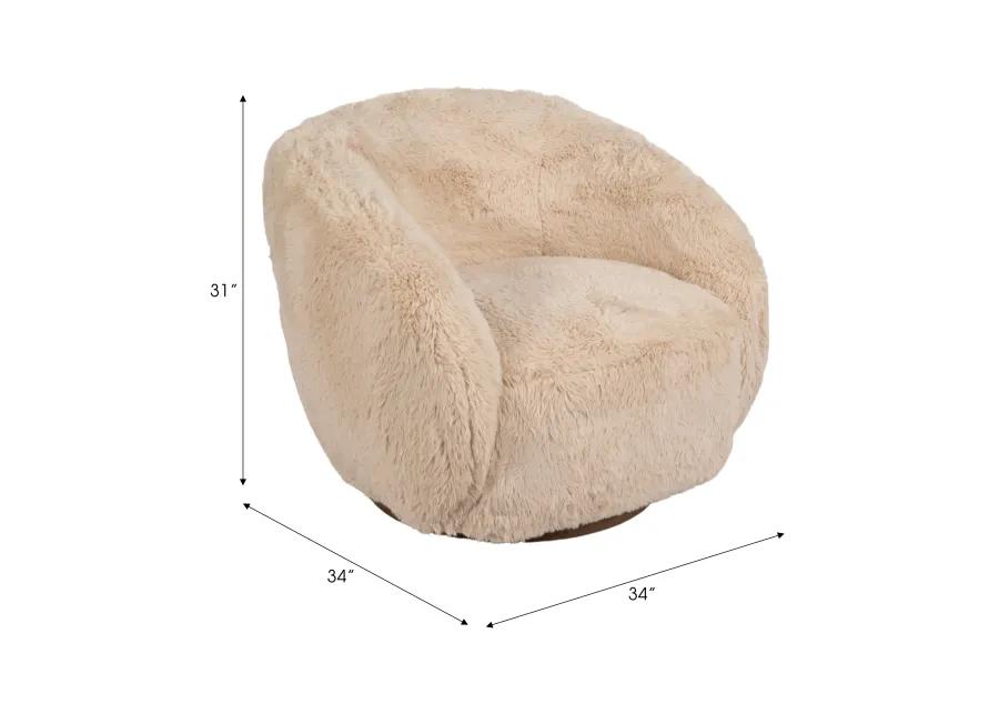 Roundback Swivel Chair, Sand