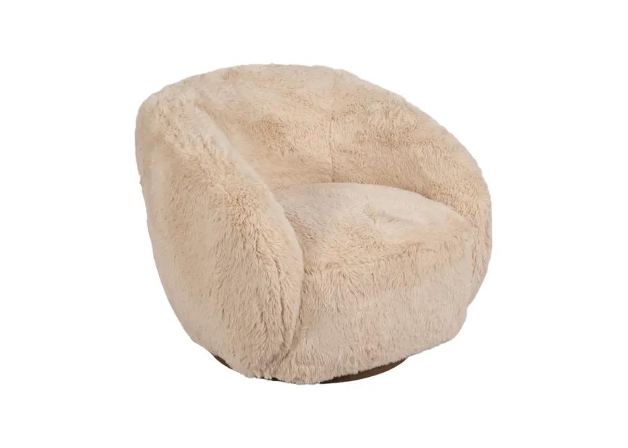 Roundback Swivel Chair, Sand