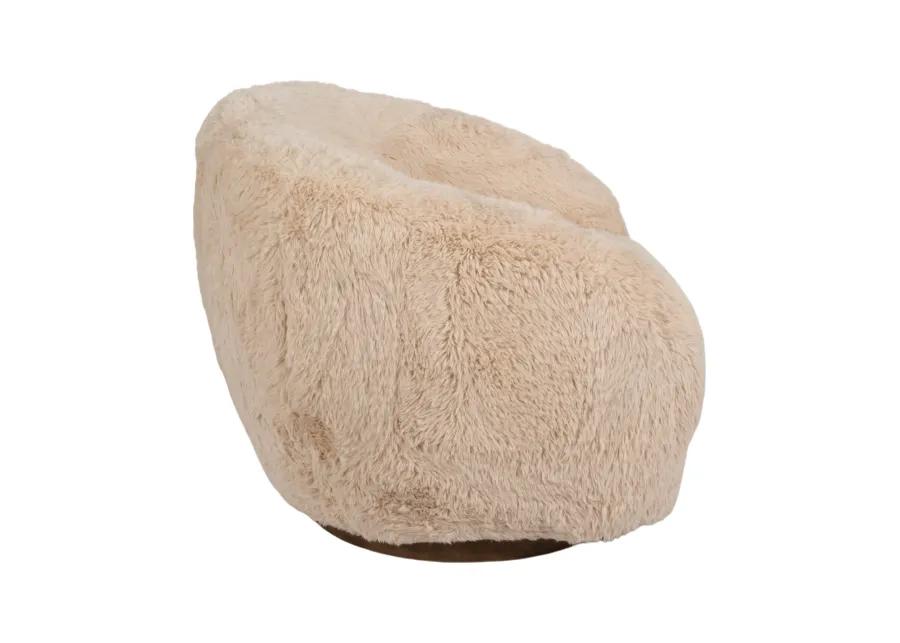 Roundback Swivel Chair, Sand