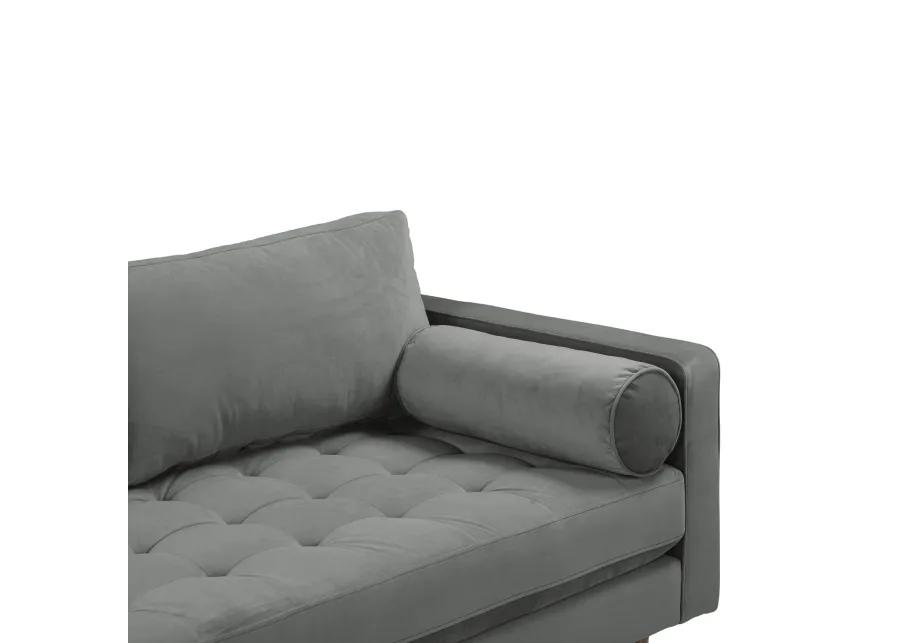 Cave Ash Gray Velvet Loveseat