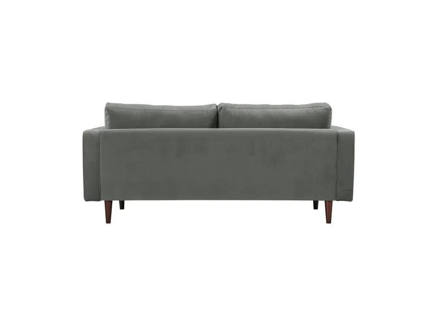 Cave Ash Gray Velvet Loveseat