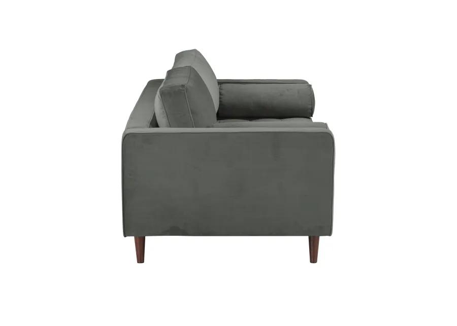 Cave Ash Gray Velvet Loveseat