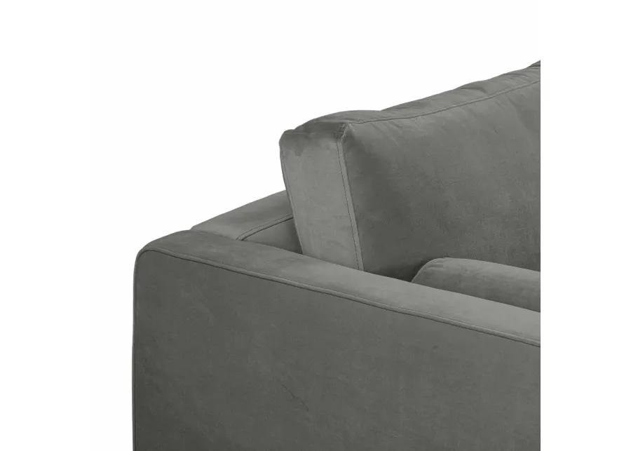 Cave Ash Gray Velvet Loveseat