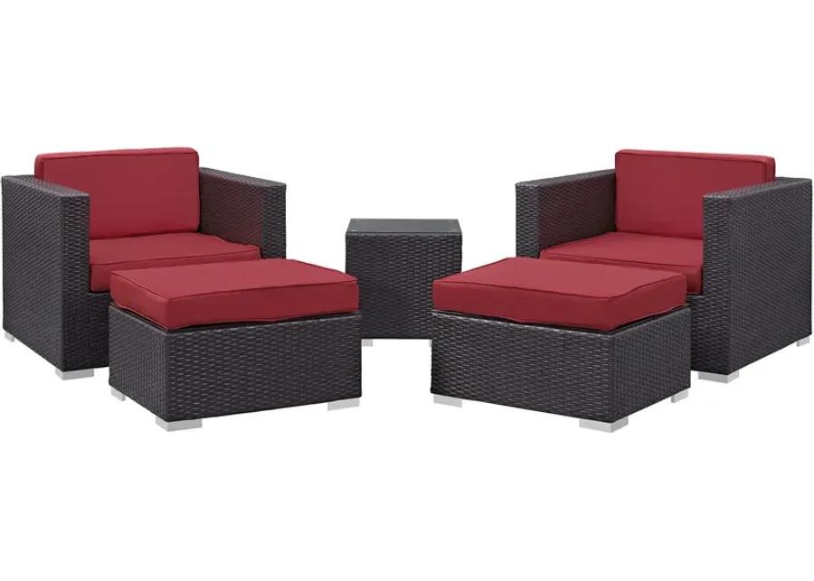 Convene 5 Piece Outdoor Patio Sectional Set