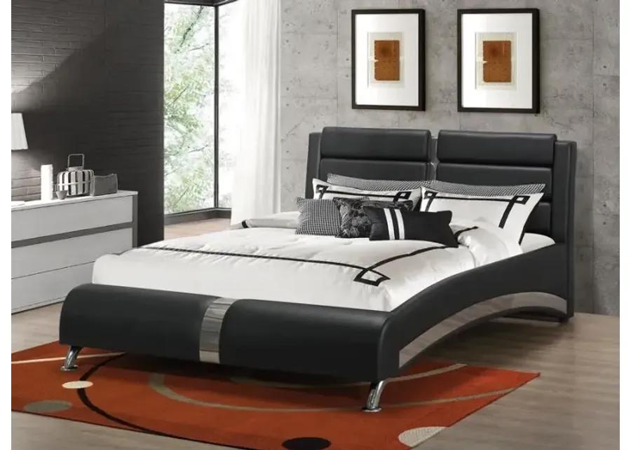 Jeremaine Eastern King Upholstered Bed Black