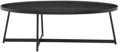 Niklaus 47" Oval Coffee Table in Black Ash Wood and Black Base