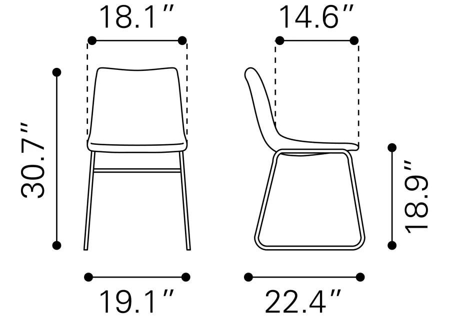 Smart Dining Chair (Set of 2) Burnt Orange