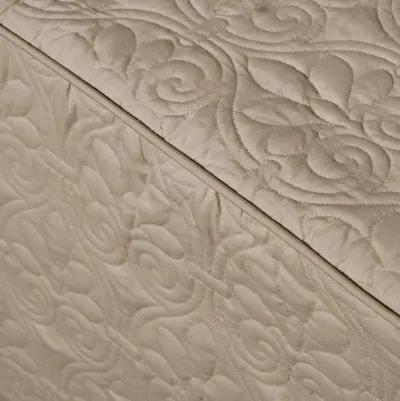 Madison Park Quebec Khaki 3 Piece Split Corner Pleated Quilted Bedspread