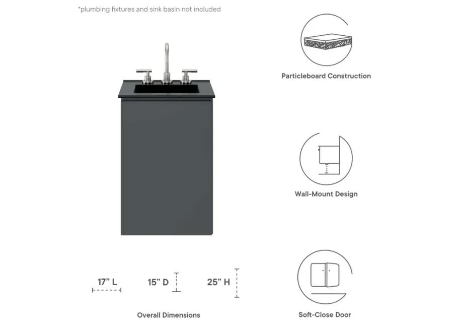 Vitality 18" Wall-Mount Bathroom Vanity (Sink Basin Not Included)