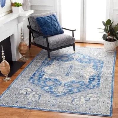 Brentwood 852 Blue / Grey 4' X 6' Small Rectangle Powerloomed Rug