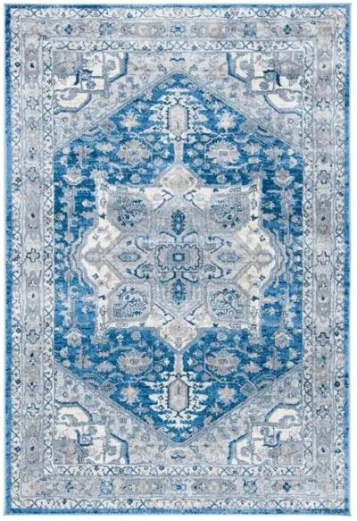 Brentwood 852 Blue / Grey 4' X 6' Small Rectangle Powerloomed Rug