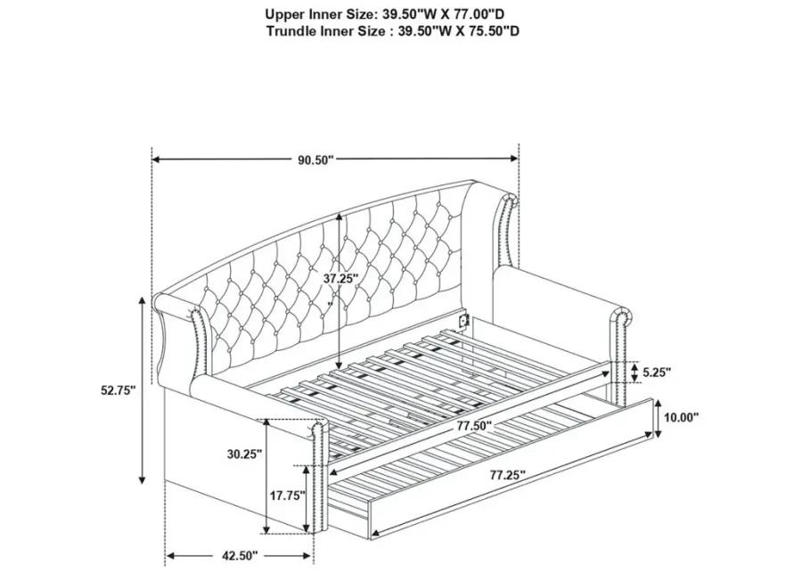 Scarlett Upholstered Tufted Twin Daybed with Trundle