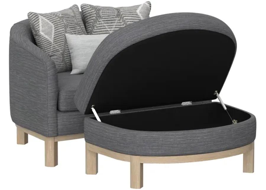 Maeve Chair And Storage Ottoman Set