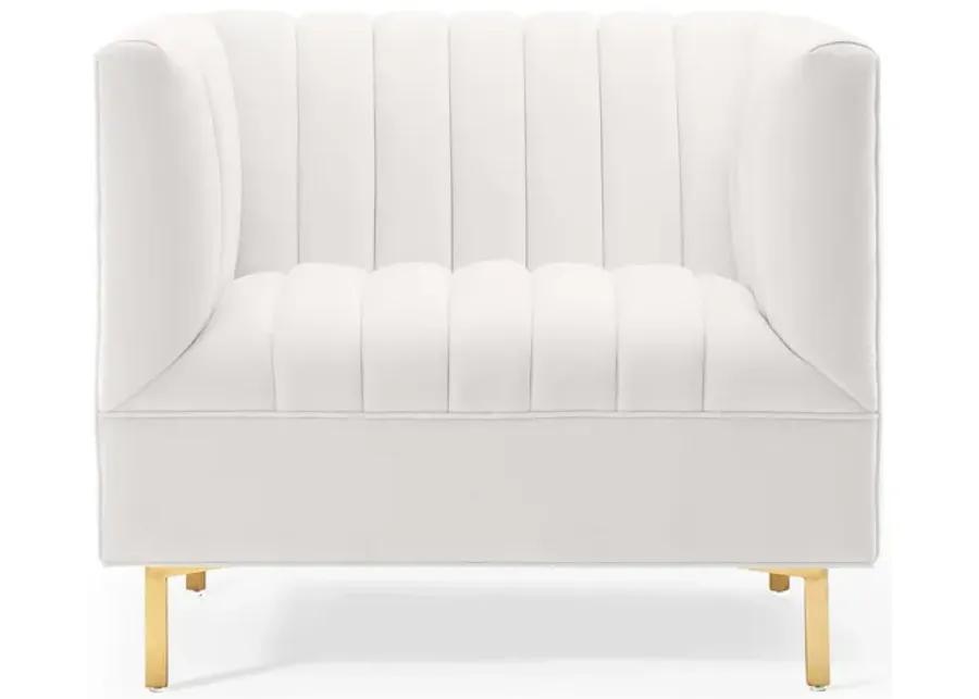 Shift Channel Tufted Performance Velvet Armchair