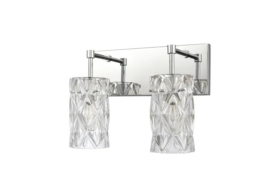 Forma de Crystal 14" Wide 2-Light Vanity Light - Polished Chrome