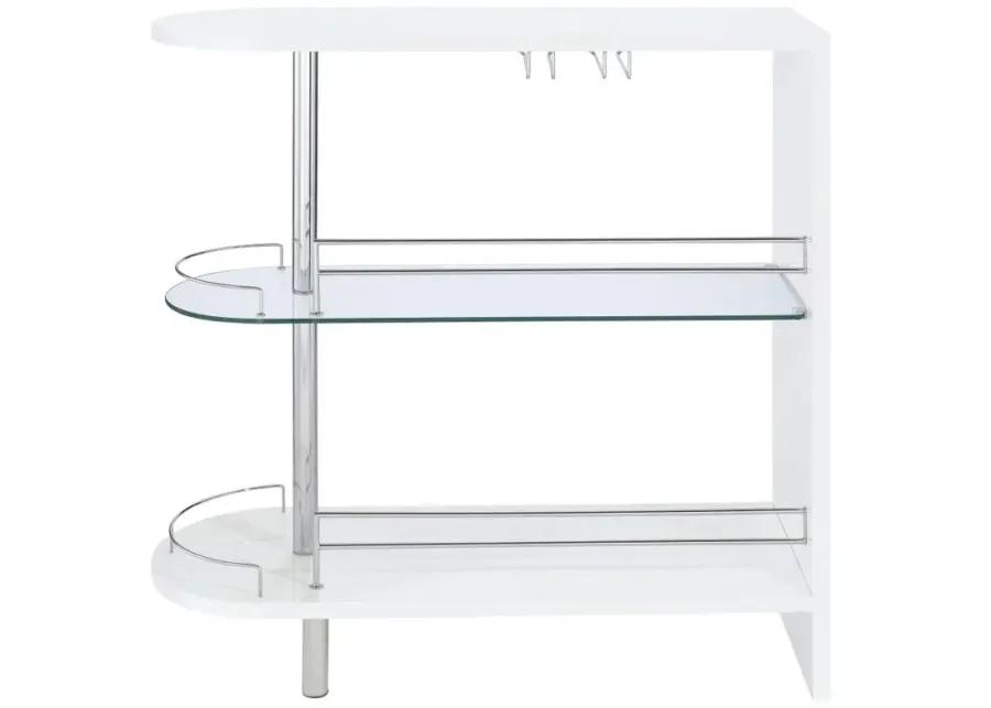 Adolfo 3-tier Bar Table Glossy White and Clear