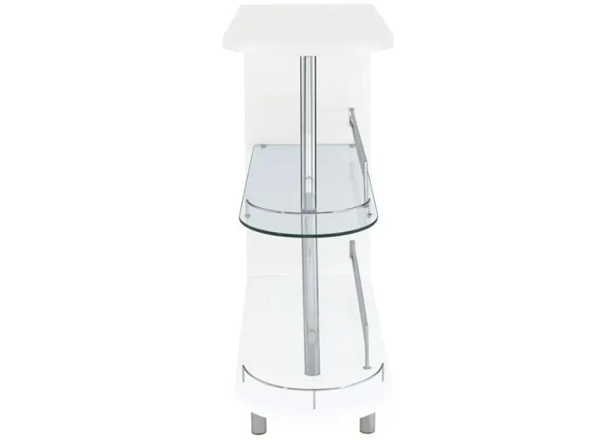 Adolfo 3-tier Bar Table Glossy White and Clear