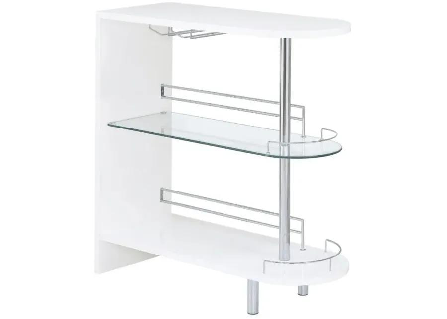 Adolfo 3-tier Bar Table Glossy White and Clear