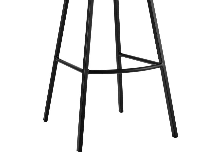 Tandy Black Faux Leather and Black Metal 30" Bar Stool