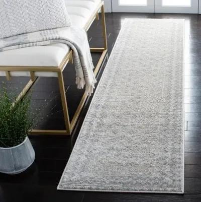 Brentwood 899 Ivory / Grey 2' X 10' Runner Powerloomed Rug