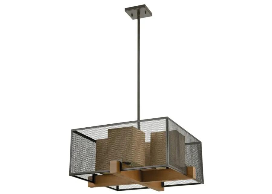 Crossbeam 25" Wide 4-Light Chandelier - Oil Rubbed Bronze