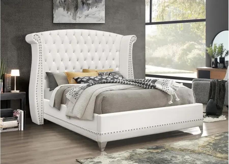 Barzini Queen Wingback Tufted Bed White