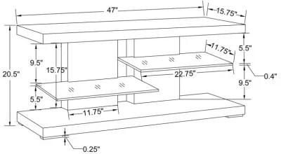 Cogswell 2-shelf TV Console Glossy White