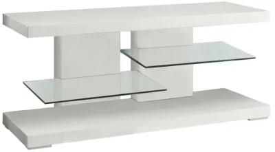 Cogswell 2-shelf TV Console Glossy White