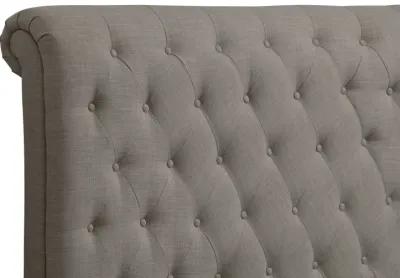 Royal Queen-size Tufted Upholstered Headboard in Dolphin Linen