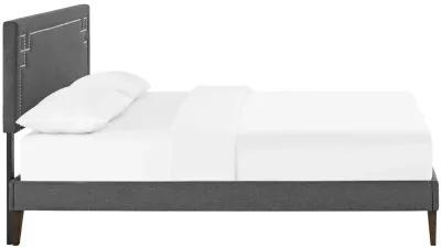 Ruthie Queen Fabric Platform Bed with Squared Tapered Legs