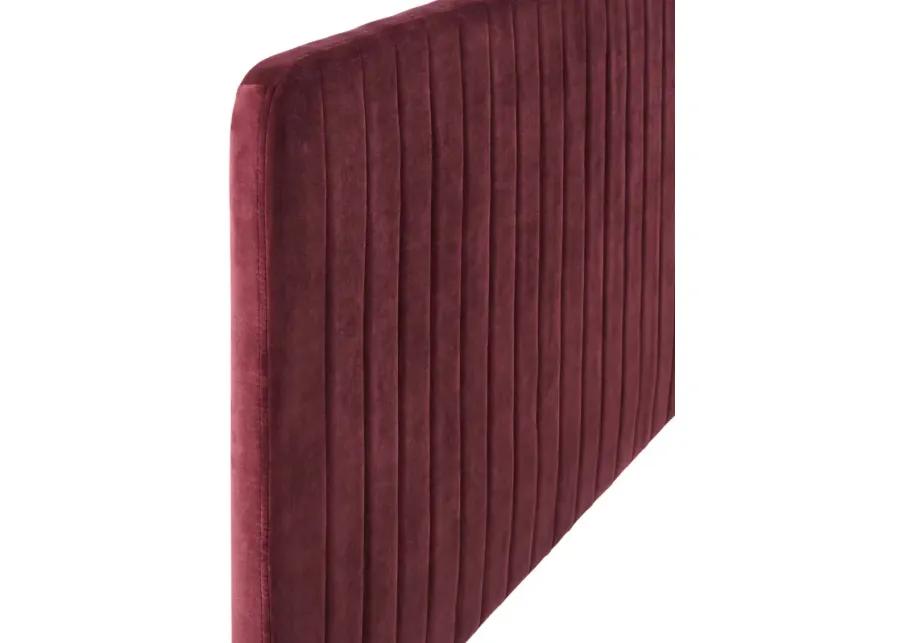 Milenna Channel Tufted Performance Velvet Twin Headboard