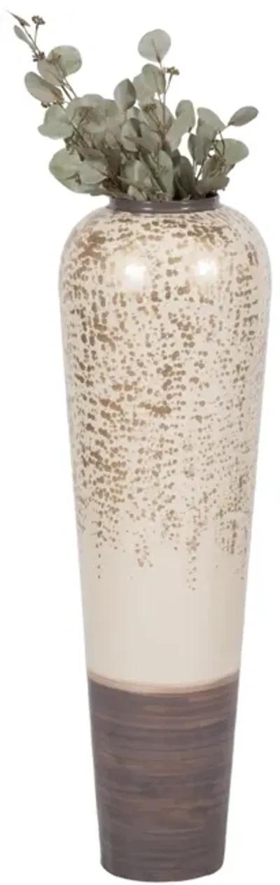 38" Opulence Metal Floor Vase, Grey Multi